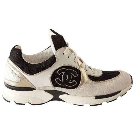 black and white chanel tennis shoes